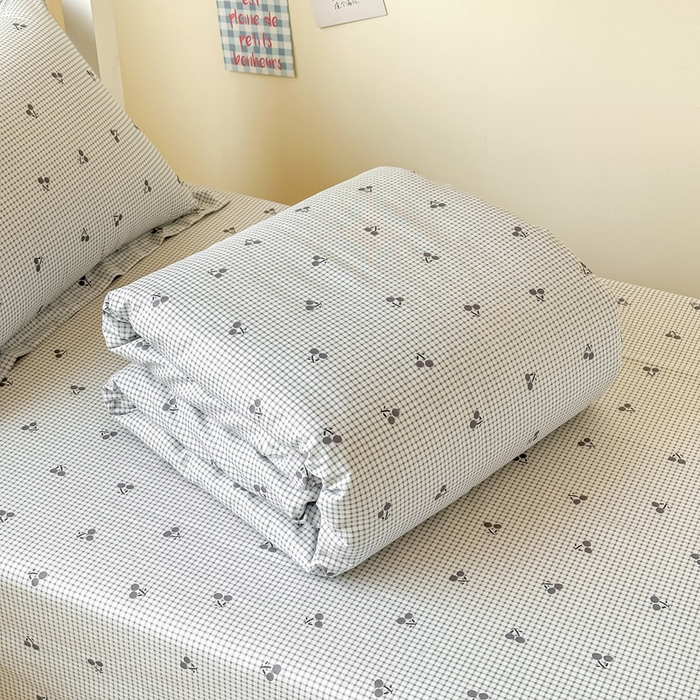 91家纺网 家纺一手货源 找家纺 2025新款学生宿舍全棉三件套 樱姿-灰