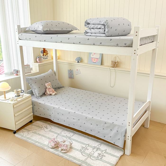 91家纺网 家纺一手货源 找家纺 2025新款学生宿舍全棉三件套 樱姿-灰