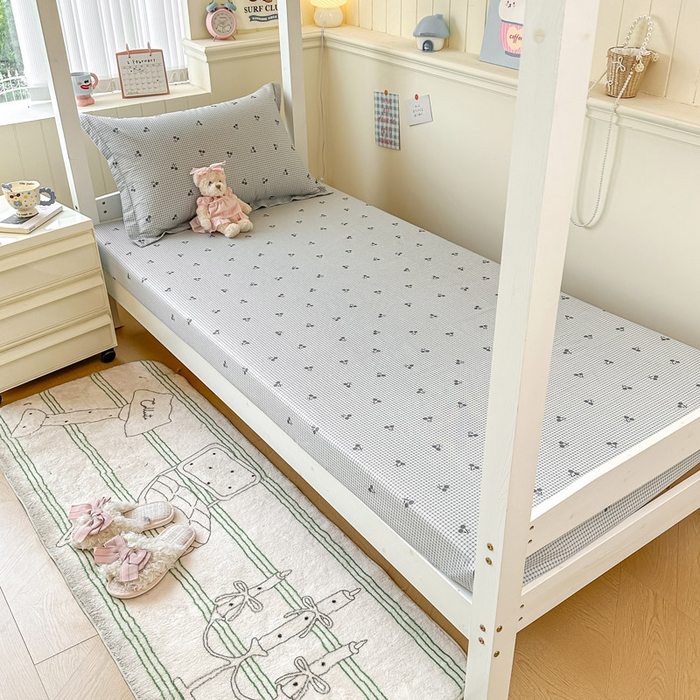 91家纺网 家纺一手货源 找家纺 2025新款学生宿舍全棉三件套 樱姿-灰