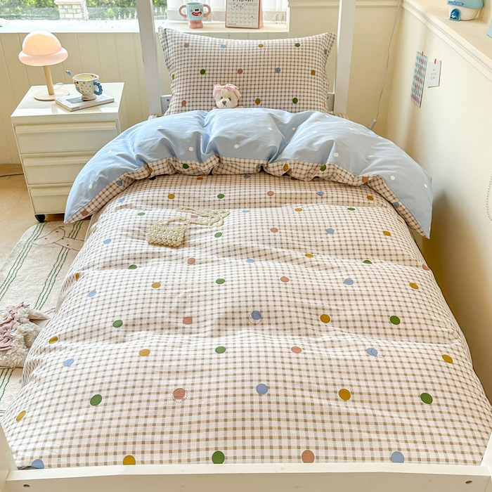 91家纺网 家纺一手货源 找家纺 2025新款学生宿舍全棉三件套 原点