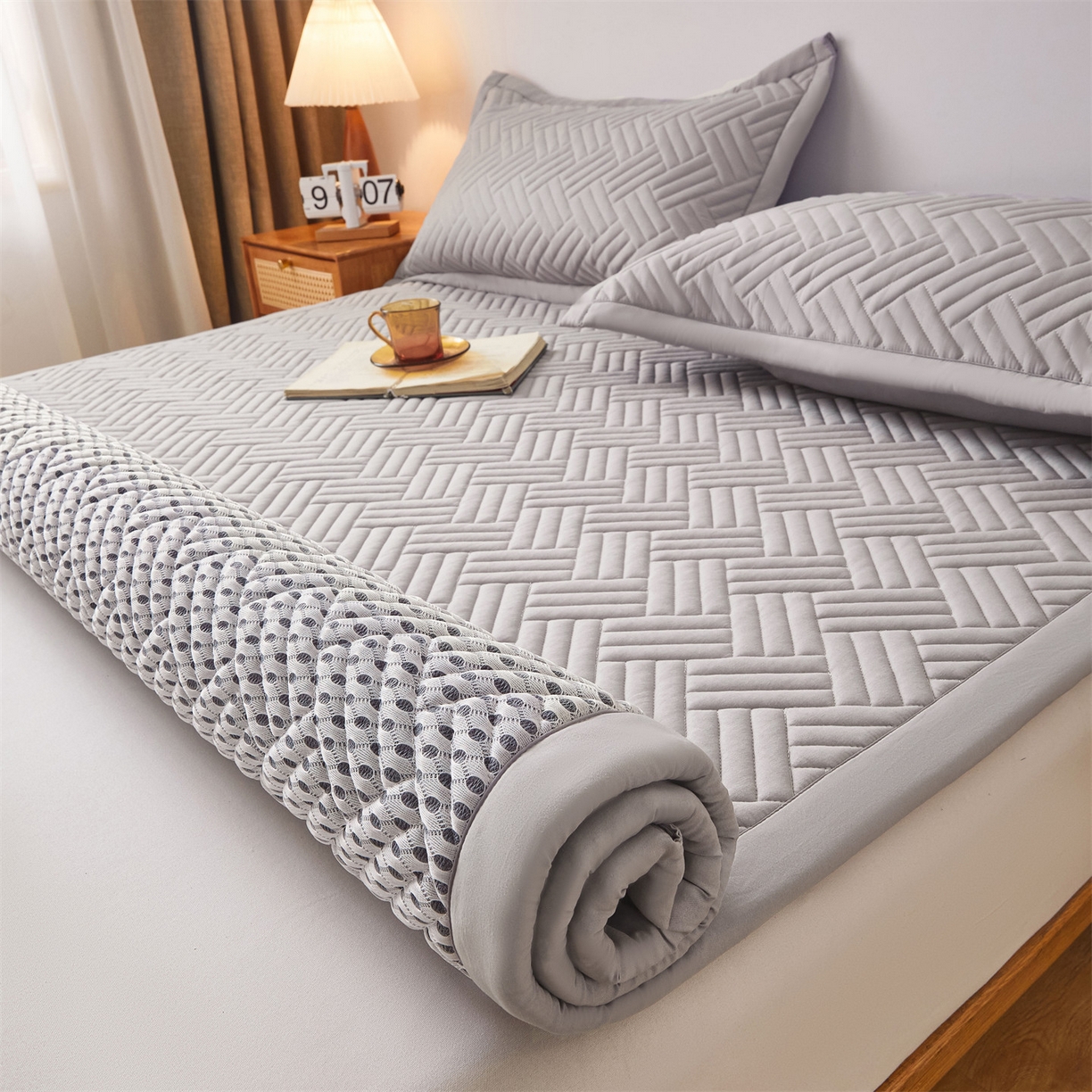 91家纺网 家纺一手货源 找家纺 （总）雯豆家纺 2025新品四季款加厚床褥垫子床垫保护垫四季通用