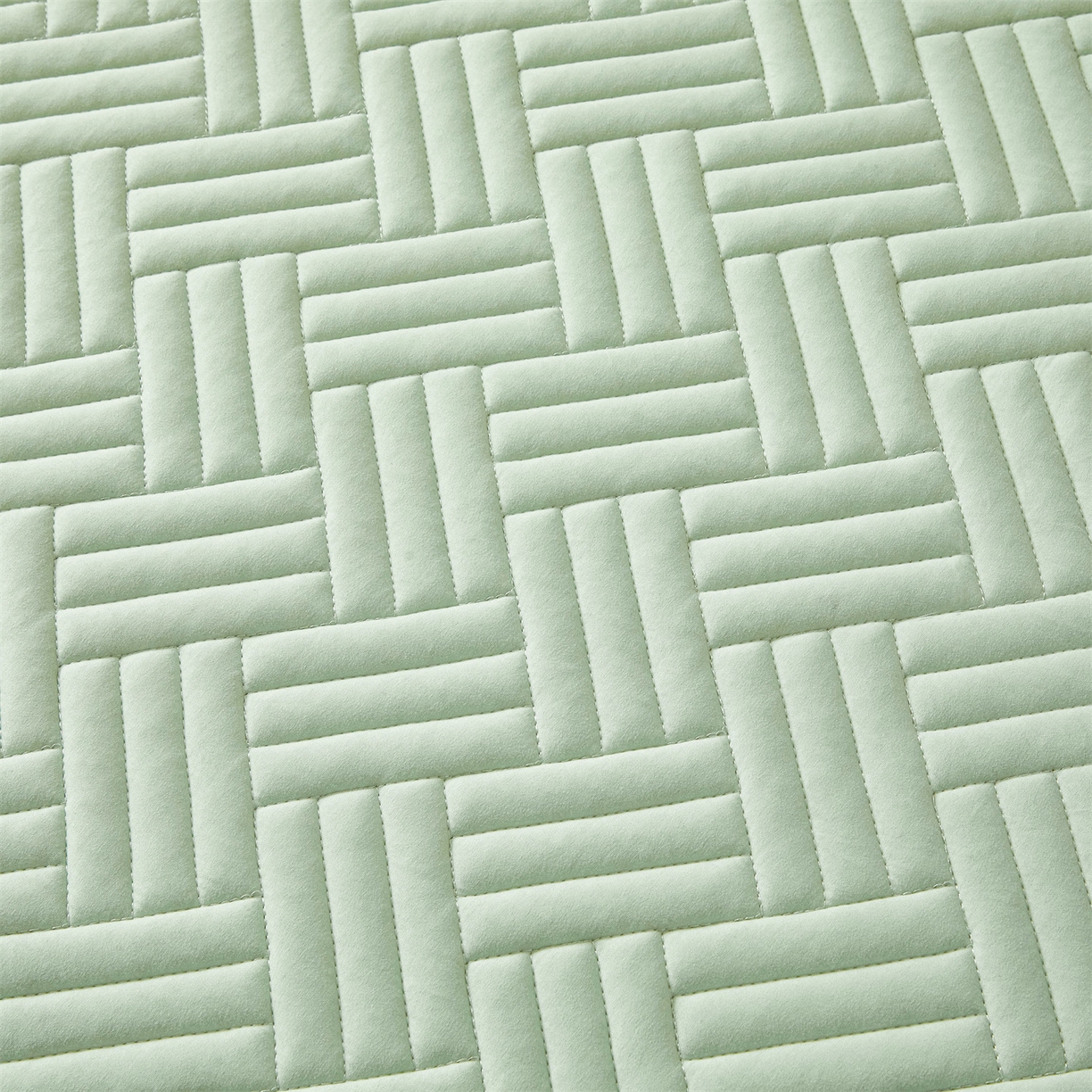 91家纺网 家纺一手货源 找家纺 雯豆家纺 2025新品四季款加厚床褥垫子床垫保护垫四季通用 摩登-清雅绿