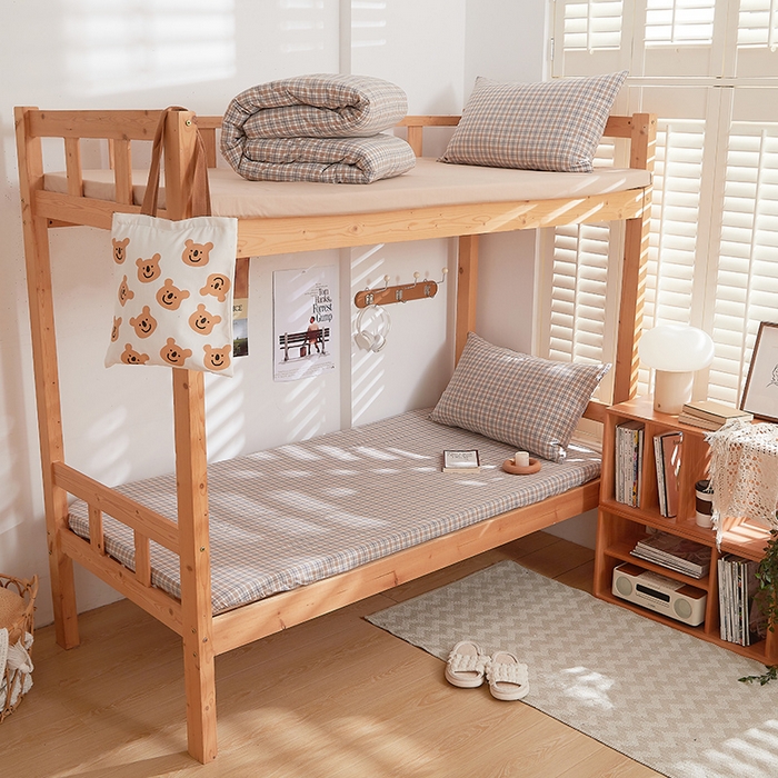 91家纺网 家纺一手货源 找家纺 DoDo 兜兜 2025新款全棉纯棉水洗棉学生床笠【可定做尺寸】 麦田-咖