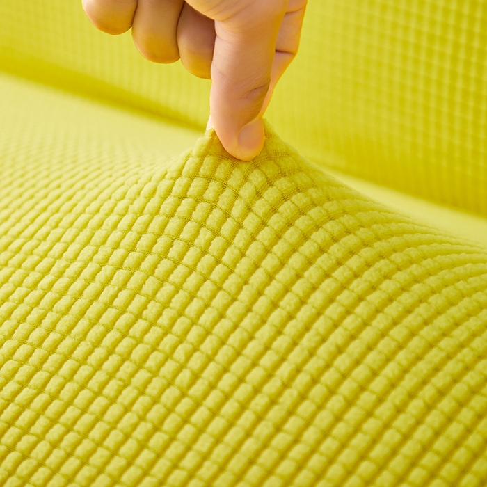 91家纺网 家纺一手货源 找家纺 逐日沙发套2025新款玉米绒沙发床套 柠檬黄