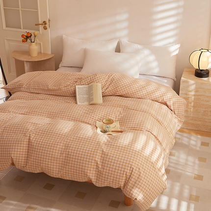 91家纺网 家纺一手货源 找家纺 DoDo 兜兜 2025新款全棉纯棉水洗棉系列单被套【可定做尺寸】 米雅-黄