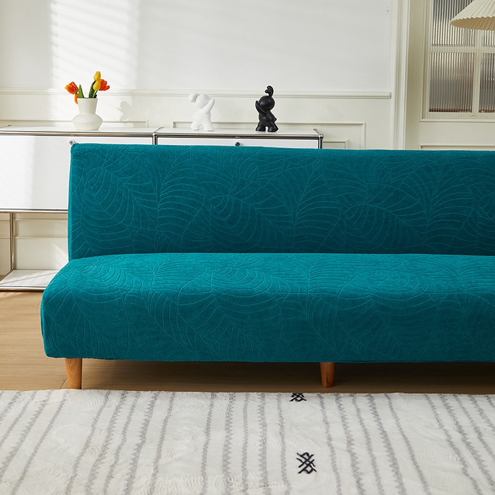 91家纺网 家纺一手货源 找家纺 逐日沙发套2025新款大树叶沙发床套 防水提花大树叶 -翠绿