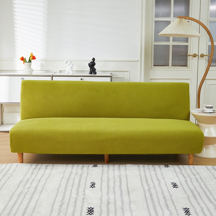 91家纺网 家纺一手货源 找家纺 逐日沙发套2025新款玉米绒沙发床套 翠绿黄