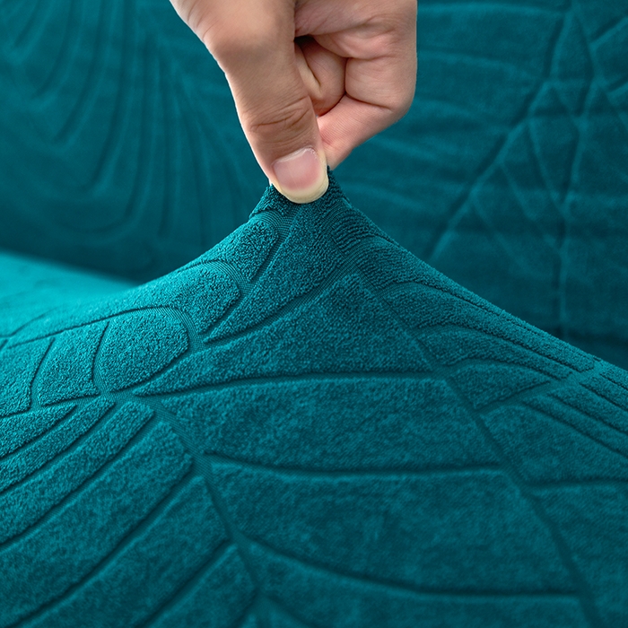 91家纺网 家纺一手货源 找家纺 逐日沙发套2025新款大树叶沙发床套 防水提花大树叶 -翠绿