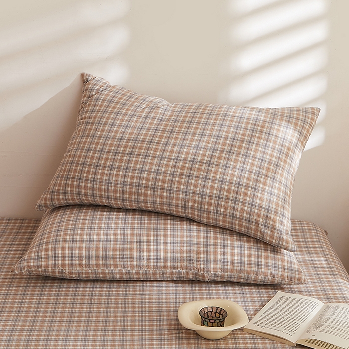 91家纺网 家纺一手货源 找家纺 DoDo 兜兜 2025新款全棉纯棉水洗棉大床床笠【可定做尺寸】 麦田-咖