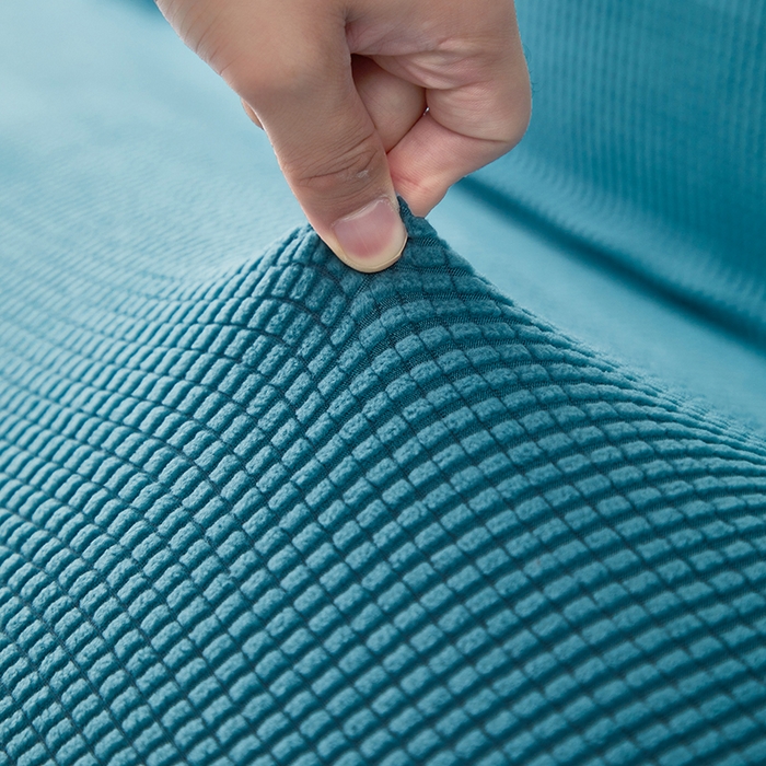 91家纺网 家纺一手货源 找家纺 逐日沙发套2025新款玉米绒沙发床套 西湖蓝