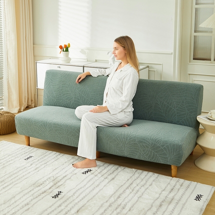 逐日沙发套2025新款大树叶沙发床套 防水提花大树叶- 草绿