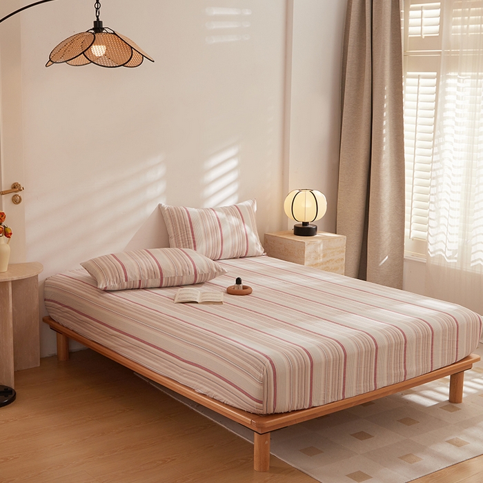 91家纺网 家纺一手货源 找家纺 DoDo 兜兜 2025新款全棉纯棉水洗棉大床床笠【可定做尺寸】 米拉-棕