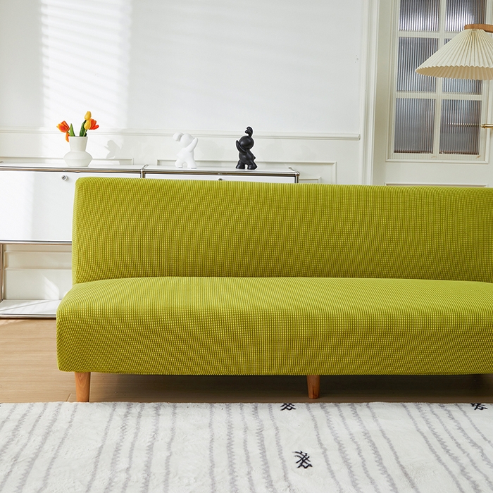 91家纺网 家纺一手货源 找家纺 逐日沙发套2025新款玉米绒沙发床套 翠绿黄