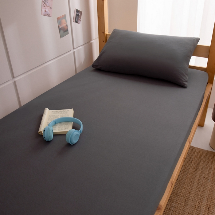 91家纺网 家纺一手货源 找家纺 暖季家纺2025新款无印风学生防水床笠 防水-高级灰