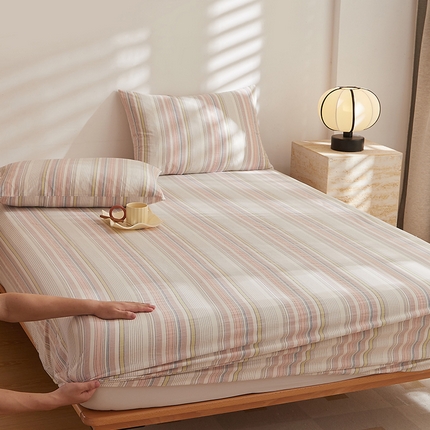 DoDo 兜兜 2025新款全棉纯棉水洗棉大床床笠【可定做尺寸】 米拉-粉