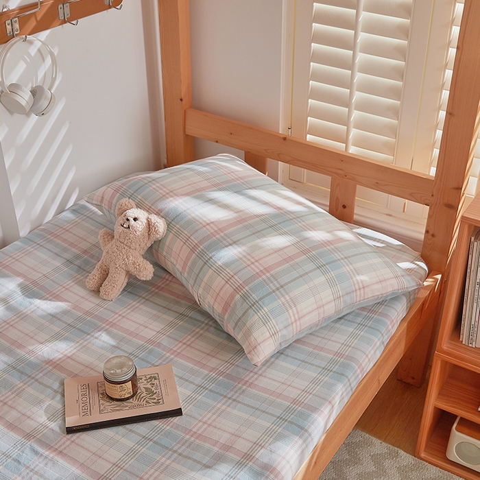 91家纺网 家纺一手货源 找家纺 DoDo 兜兜 2025新款全棉纯棉水洗棉学生床笠【可定做尺寸】 森沐-绿