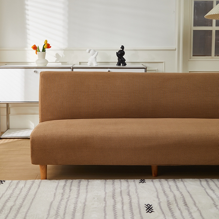 91家纺网 家纺一手货源 找家纺 逐日沙发套2025新款玉米绒沙发床套 驼色