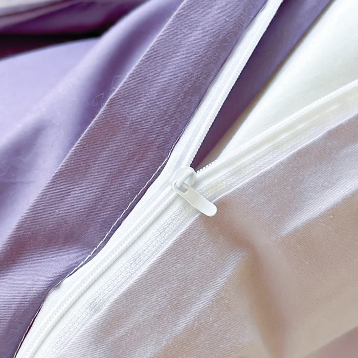 91家纺网 家纺一手货源 找家纺 简冠家纺 2025新款13372全棉纯色学生三件套 深紫+浅紫