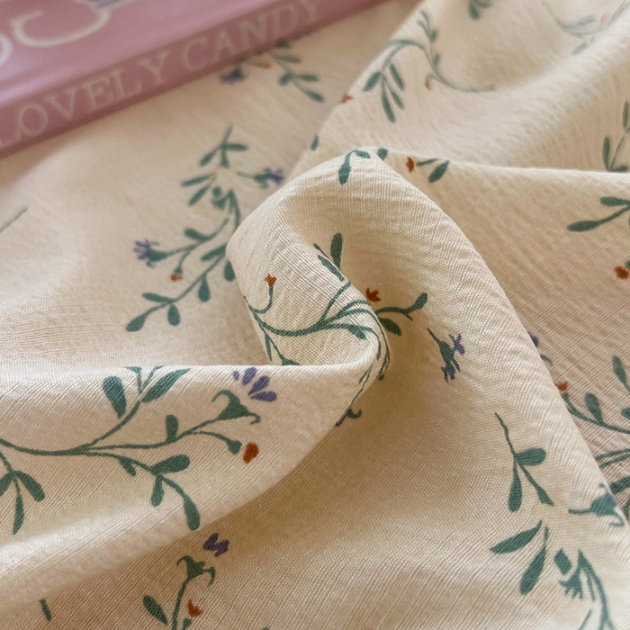 91家纺网 家纺一手货源 找家纺 卡迪熊家纺 2025新款印花木m双层纱床单系列 木m双层纱-兔悦花草