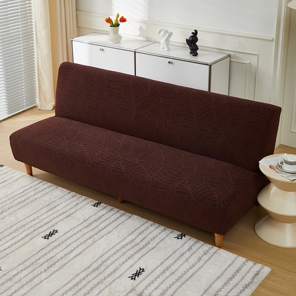 逐日沙发套2025新款大树叶沙发床套 防水提花大树叶 -深咖