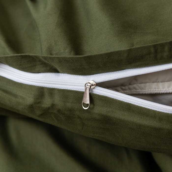 91家纺网 家纺一手货源 找家纺 简冠家纺 2025新款13372全棉纯色学生三件套 军绿色