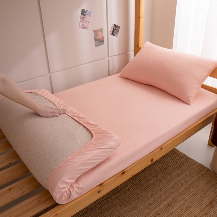 91家纺网 家纺一手货源 找家纺 暖季家纺2025新款无印风学生防水床笠 防水-珊瑚粉