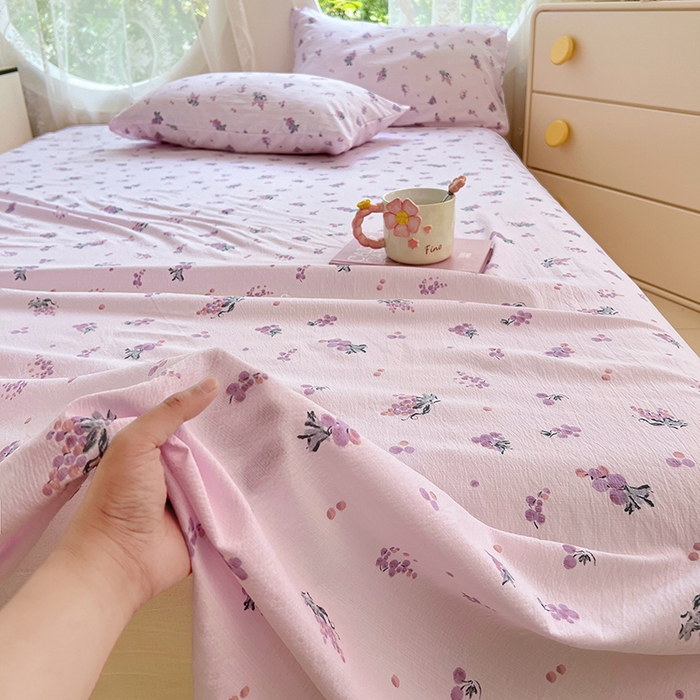 91家纺网 家纺一手货源 找家纺 （总）彩韵家纺 2025新款印花木m双层纱床单系列