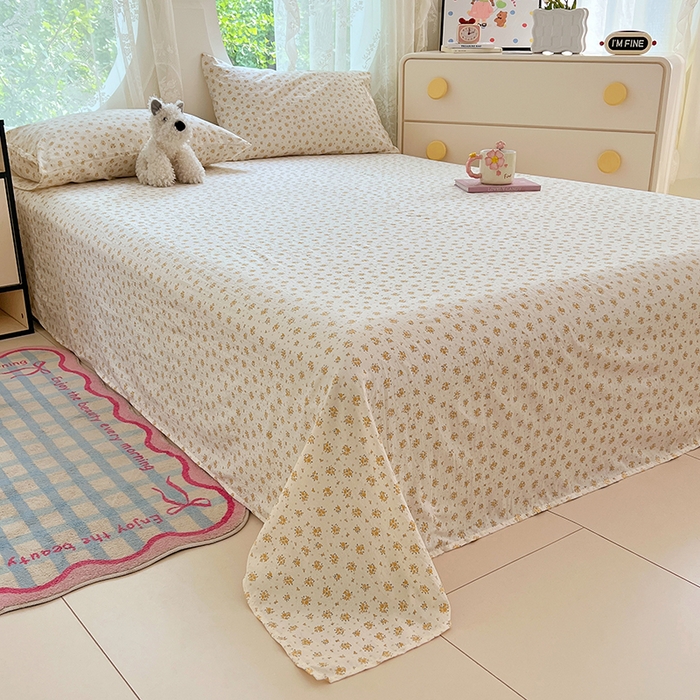 91家纺网 家纺一手货源 找家纺 卡迪熊家纺 2025新款印花木m双层纱床单系列 木m双层纱-幽梦玫瑰