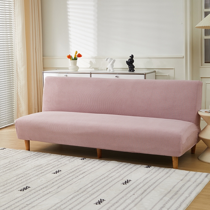 91家纺网 家纺一手货源 找家纺 逐日沙发套2025新款玉米绒沙发床套 暗粉