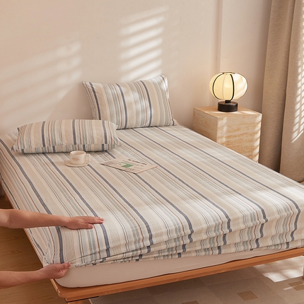 DoDo 兜兜 2025新款全棉纯棉水洗棉大床床笠【可定做尺寸】 米拉-蓝