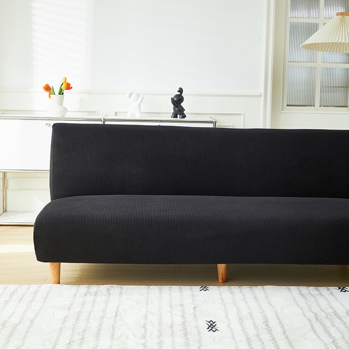 91家纺网 家纺一手货源 找家纺 逐日沙发套2025新款玉米绒沙发床套 黑色