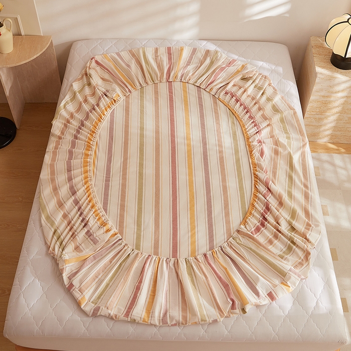 91家纺网 家纺一手货源 找家纺 DoDo 兜兜 2026新款全棉纯棉水洗棉大床床笠【可定做尺寸】 里威-深咖