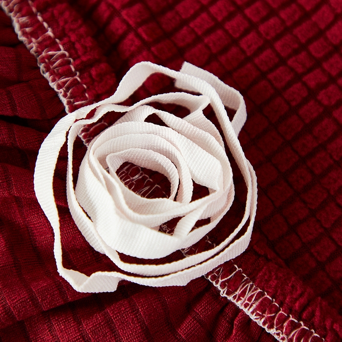 91家纺网 家纺一手货源 找家纺 逐日沙发套2025新款玉米绒沙发床套 拉菲红