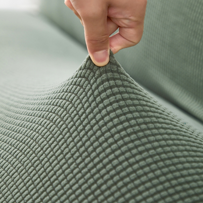 91家纺网 家纺一手货源 找家纺 逐日沙发套2025新款玉米绒沙发床套 松柏绿