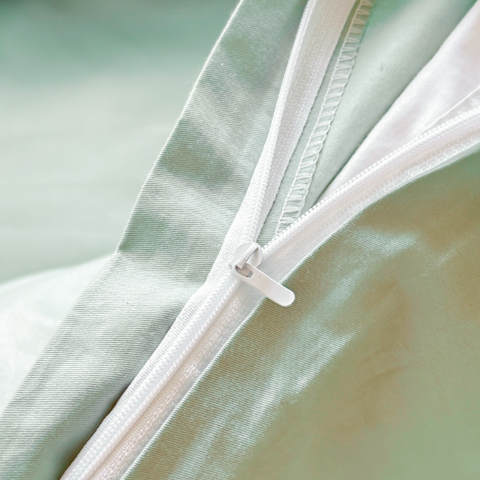 91家纺网 家纺一手货源 找家纺 简冠家纺 2025新款13372全棉纯色学生三件套 浅绿