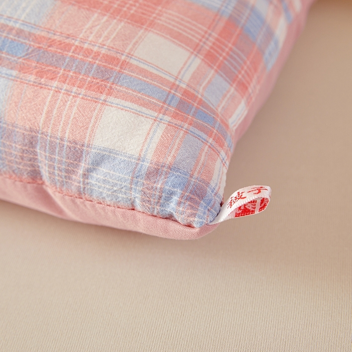 91家纺网 家纺一手货源 找家纺 美尔惠家纺 2025新款无印水洗棉格子春秋被冬被被子被芯学生季被芯 云舒粉