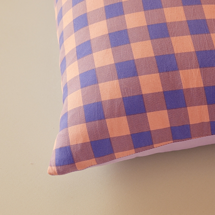 91家纺网 家纺一手货源 找家纺 美尔惠家纺 2025新款无印水洗棉格子春秋被冬被被子被芯学生季被芯 粉紫中格