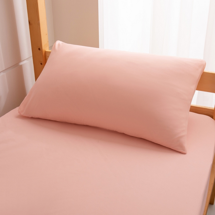 91家纺网 家纺一手货源 找家纺 暖季家纺2025新款无印风学生防水床笠 防水-珊瑚粉