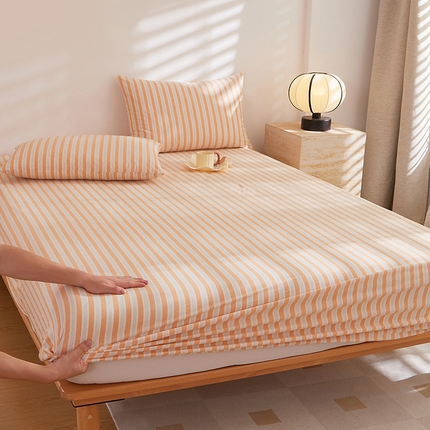 DoDo 兜兜 2025新款全棉纯棉水洗棉大床床笠【可定做尺寸】 北辰-桔