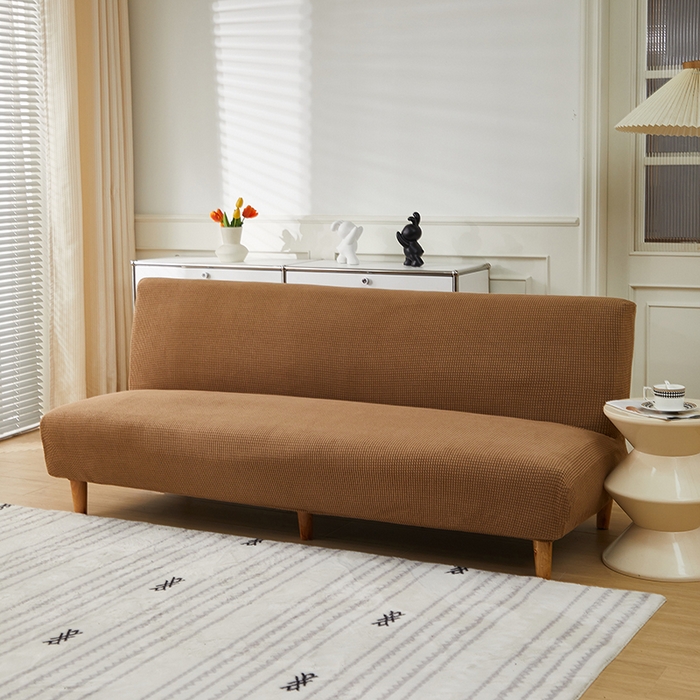 91家纺网 家纺一手货源 找家纺 逐日沙发套2025新款玉米绒沙发床套 驼色