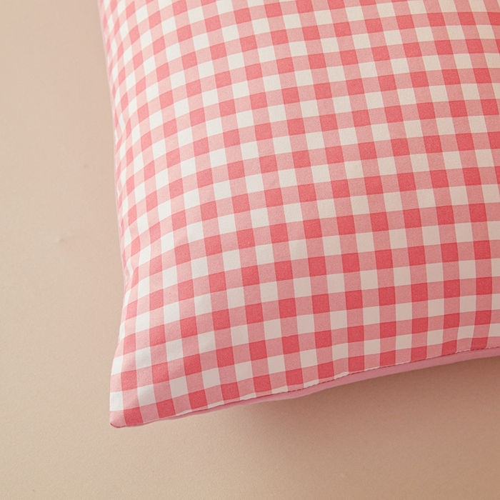 91家纺网 家纺一手货源 找家纺 美尔惠家纺 2025新款无印水洗棉格子春秋被冬被被子被芯学生季被芯 粉小格