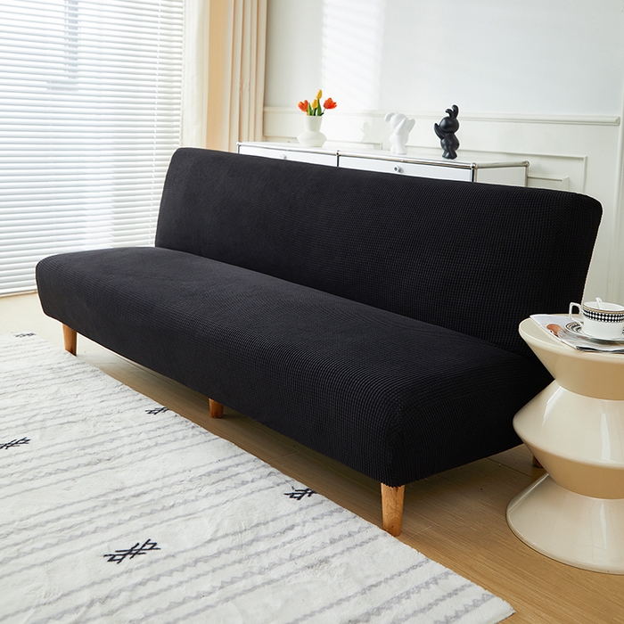 91家纺网 家纺一手货源 找家纺 逐日沙发套2025新款玉米绒沙发床套 黑色
