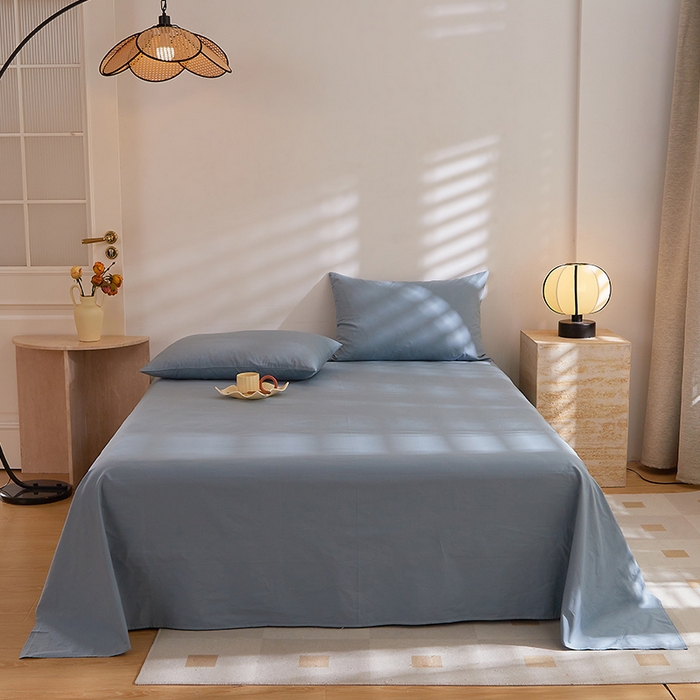 91家纺网 家纺一手货源 找家纺 DoDo 兜兜 2026新款全棉纯棉水洗棉系列单床单【可定做尺寸】 海盐兰