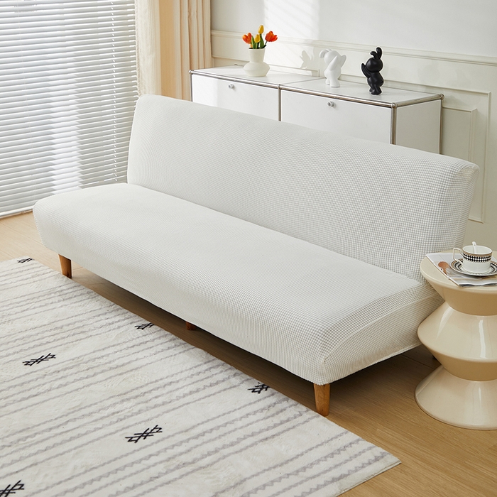 91家纺网 家纺一手货源 找家纺 逐日沙发套2025新款玉米绒沙发床套 白色