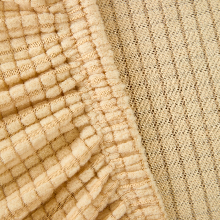 91家纺网 家纺一手货源 找家纺 逐日沙发套2025新款玉米绒沙发床套 米黄