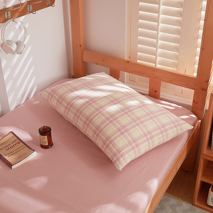 91家纺网 家纺一手货源 找家纺 DoDo 兜兜 2026新款全棉纯棉水洗棉学生床笠【可定做尺寸】 茶粉