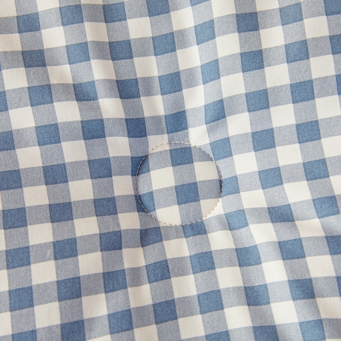 91家纺网 家纺一手货源 找家纺 美尔惠家纺 2025新款无印水洗棉格子春秋被冬被被子被芯学生季被芯 蓝小格