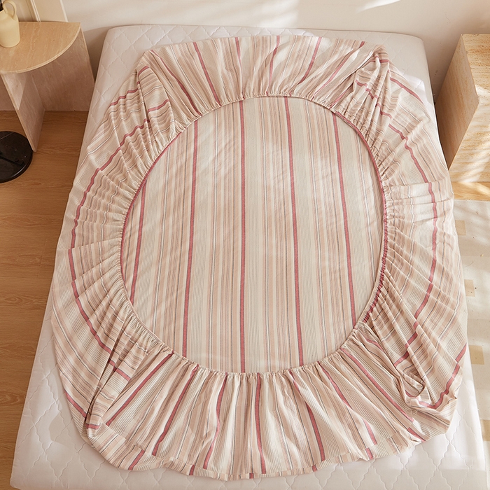 91家纺网 家纺一手货源 找家纺 DoDo 兜兜 2025新款全棉纯棉水洗棉大床床笠【可定做尺寸】 米拉-棕