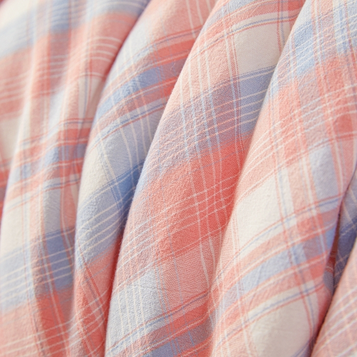 91家纺网 家纺一手货源 找家纺 美尔惠家纺 2025新款无印水洗棉格子春秋被冬被被子被芯学生季被芯 云舒粉