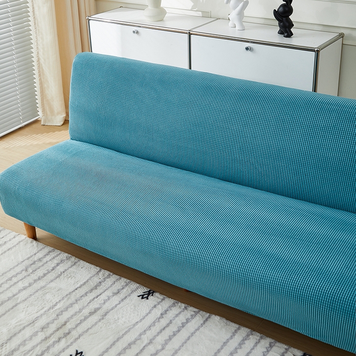 91家纺网 家纺一手货源 找家纺 逐日沙发套2025新款玉米绒沙发床套 西湖蓝